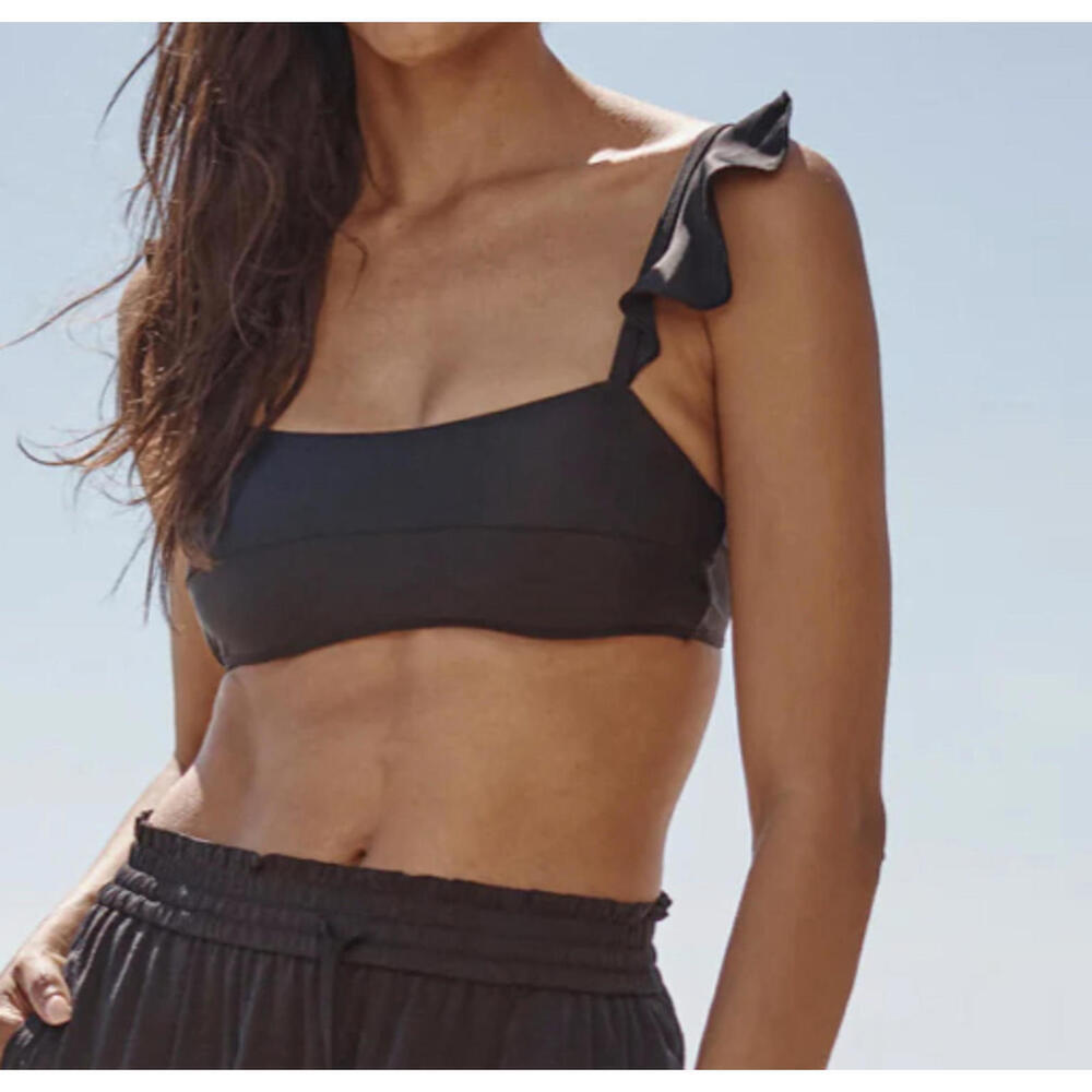 SUMMERSALT black ruffle strap bikini top sz 20